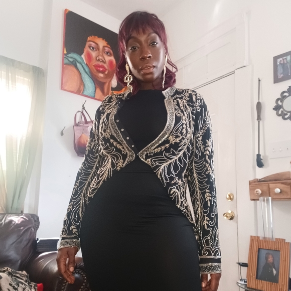 Sequin and Beaded Jacket - Picture 1 of 6